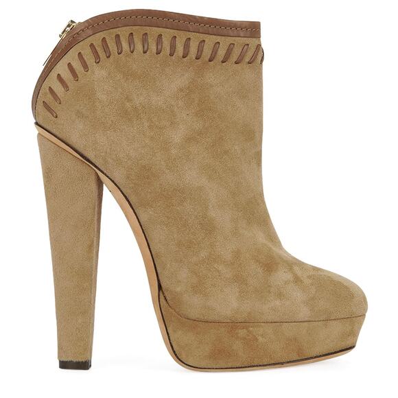 Jimmy Choo Evans Suede Platform Heels Ankle Bootie Brown Tan Womens Size EU 39 - Picture 2 of 8